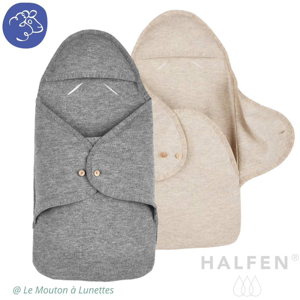 Nid d'ange - Couverture pour cosy en laine bouillie bio - HALFEN