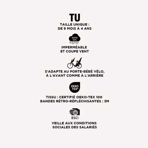 infos pratiques poncho imperméable vélo bébé