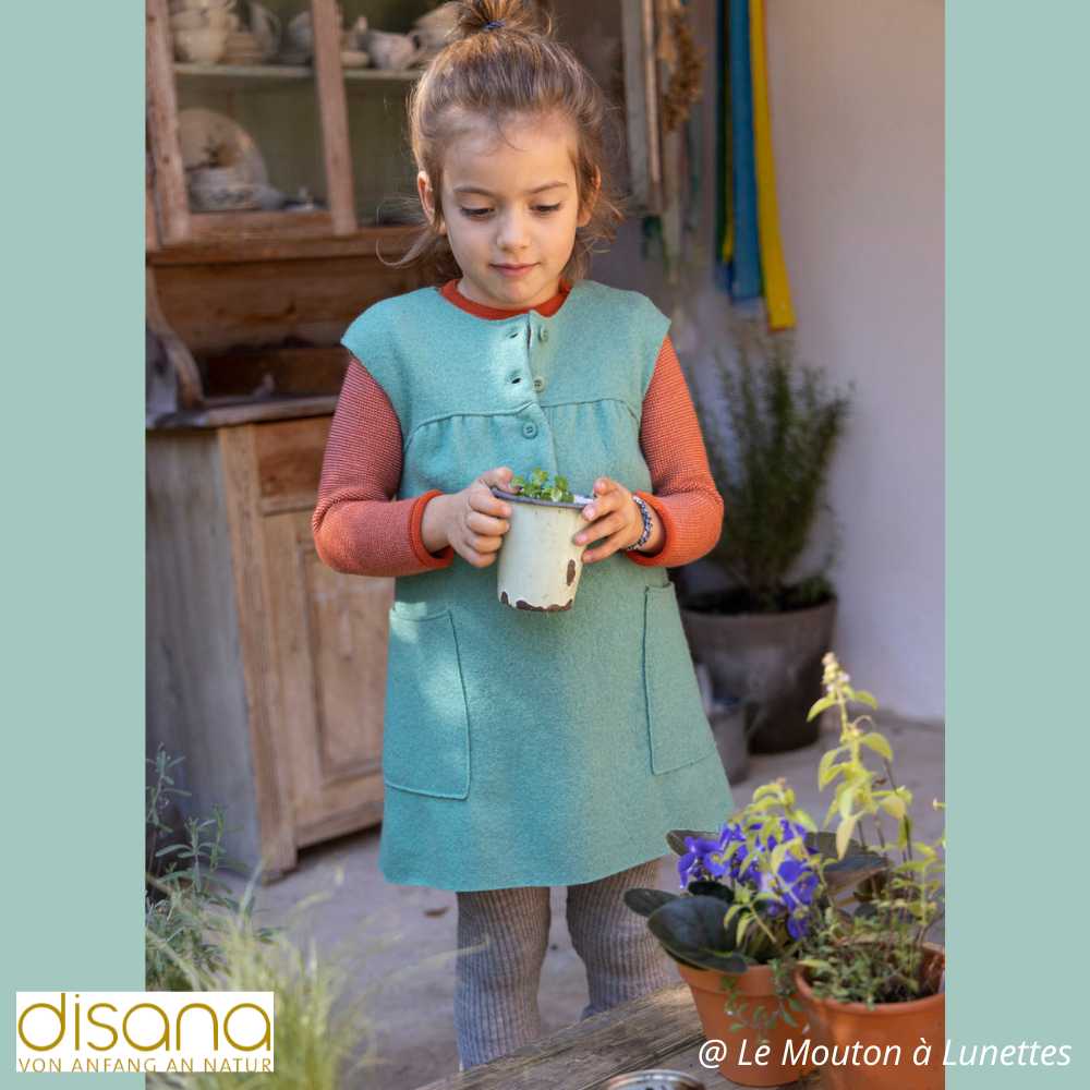 robe en laine disana pour fille merinos bio menthe