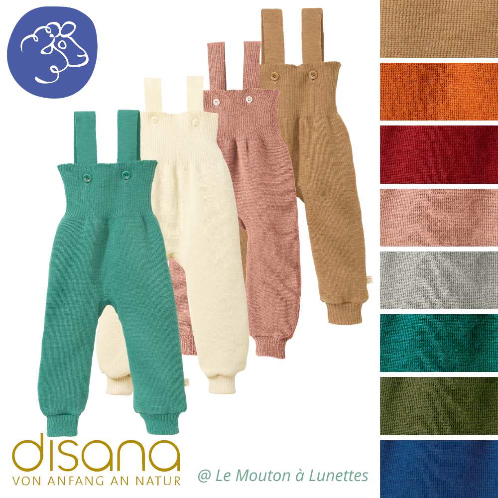 salopette bébé en tricot de laine mérinos bio disana