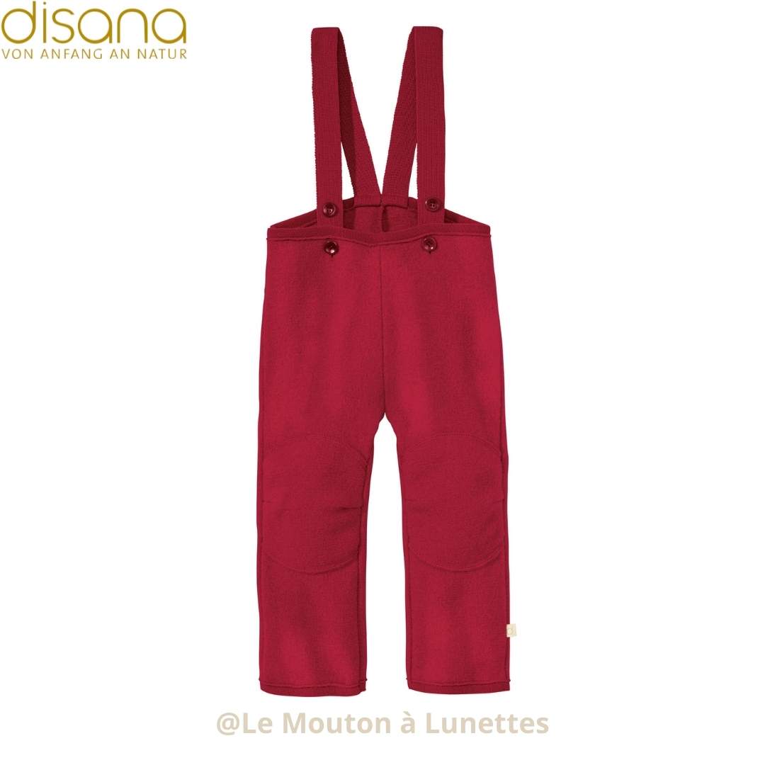 Salopette en laine bouillie bordeaux