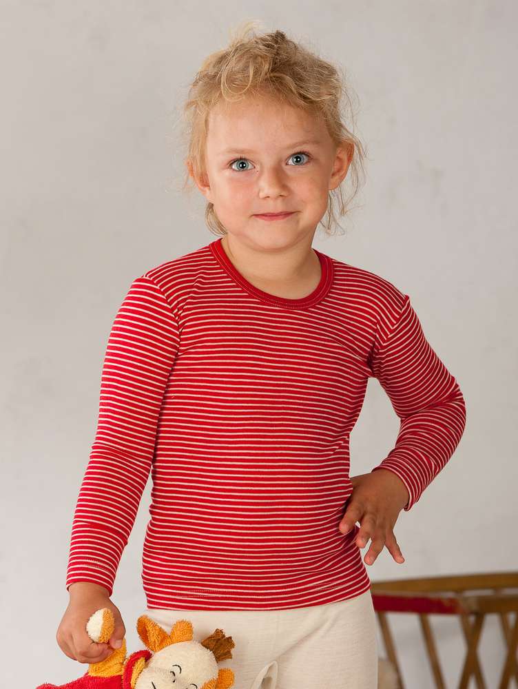 T-shirt en laine et soie manches longues enfant - COSILANA