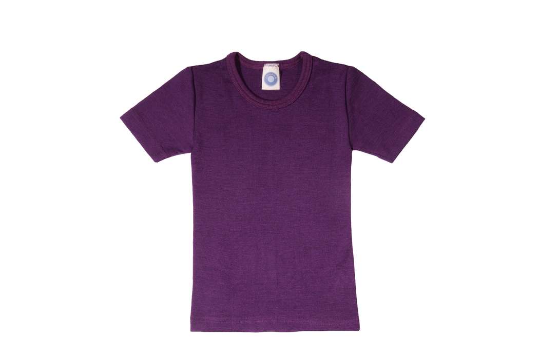 T-shirt enfant en laine et soie manches courtes - COSILANA