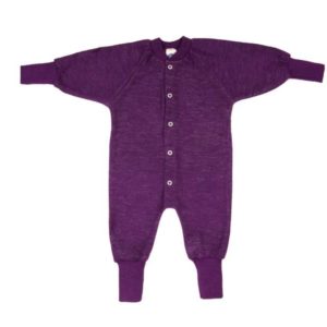 Pyjama laine violet sans pieds