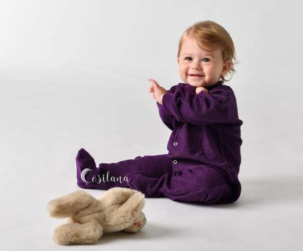 Pyjama bébé une pièce en éponge de laine mérinos Cosilana