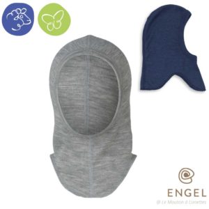 Cagoule bébé laine mérinos bio Engel natur - Cagoule laine et soie fine