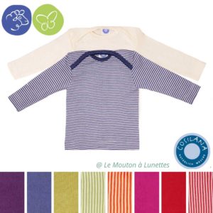 T-shirt bébé en laine mérinos et soie cosilana
