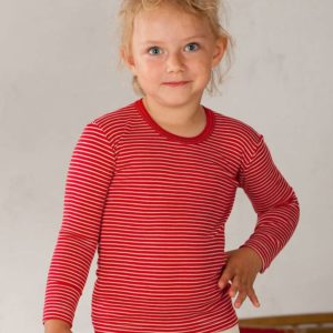 T-shirt en laine et soie manches longues enfant - COSILANA