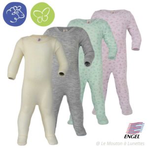 pyjama engel natur laine et soie pour bébé bio