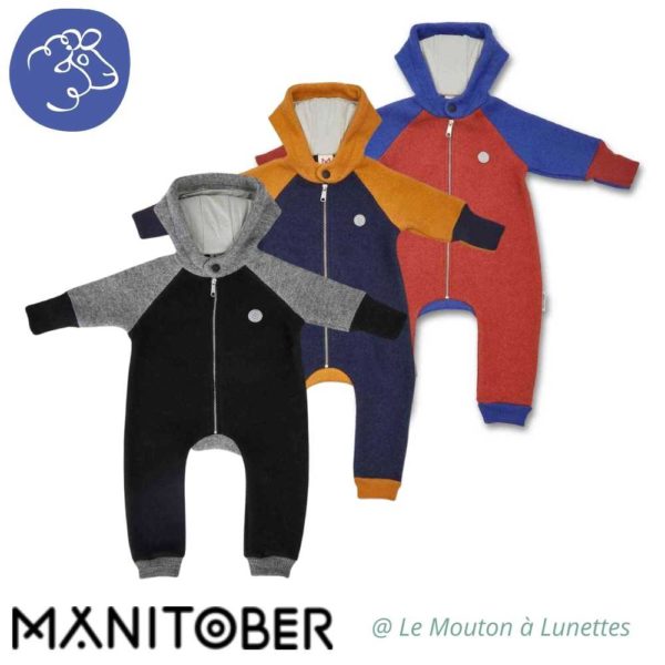 Manitober combinaison pilote bébé laine merinos bio