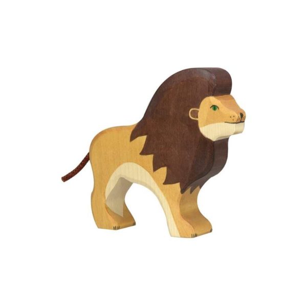 lion en bois holztiger