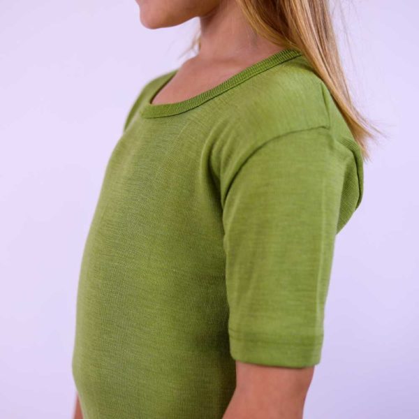 T-shirt enfant en laine et soie manches courtes - Haut mérinos COSILANA – Image 3