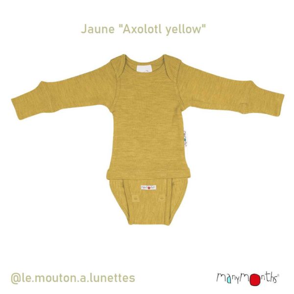 Body bebe en laine merinos oekotex ManyMonths evolutif