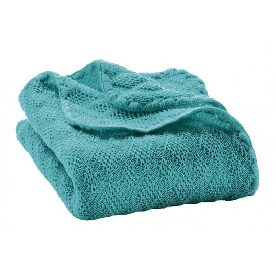 Couverture tricotée en laine mérinos biologique -DISANA