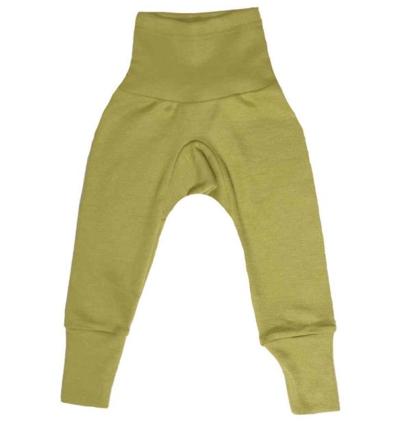Pantalon bébé évolutif en laine et soie vert cosilana