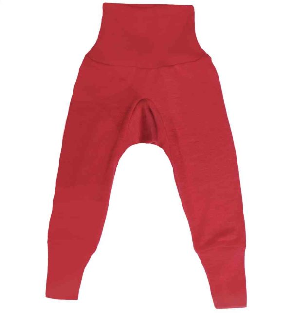 Pantalon bébé évolutif en laine et soie rouge cosilana