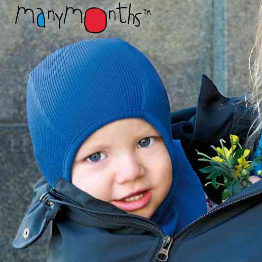 Manymonths Bonnet bébé en laine mérinos Couleur Blue Mist