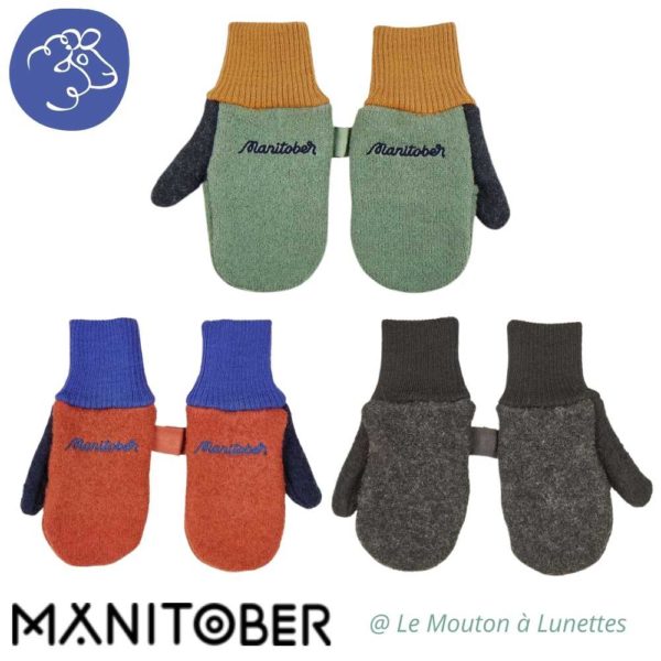 Moufles mitaines laine bouillie bio Manitober enfant