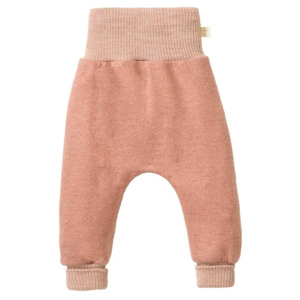 Pantalon bébé disana en laine bouillie fine légère mixte bio rose poudré