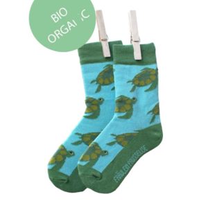 chaussettes en coton biologique pour enfant tortue