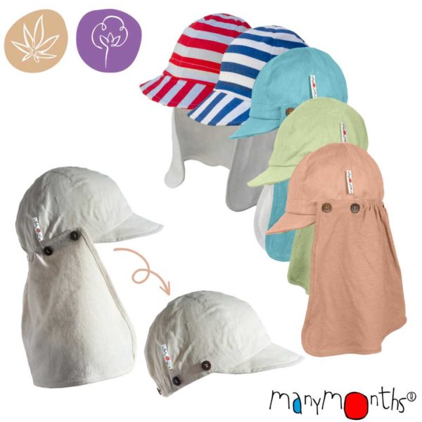 ManyMonths casquette bébé et enfant pour le soleil casquette été évolutive ajustable summer multicap chanvre coton bio