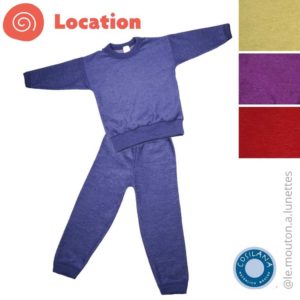 location pyjama cosilana 2 pièces enfant en éponge de laine mérinos bio Le mouton à lunettes