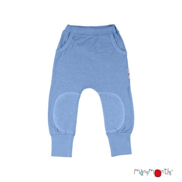 sarouel pantalon kangaroo évolutif chanvre coton bio ManyMonths ECO Hempies mixtebleu della robbia