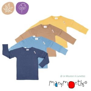 t-shirt evolutif enfant coton bio chanvre ManyMonths ECO Hempies