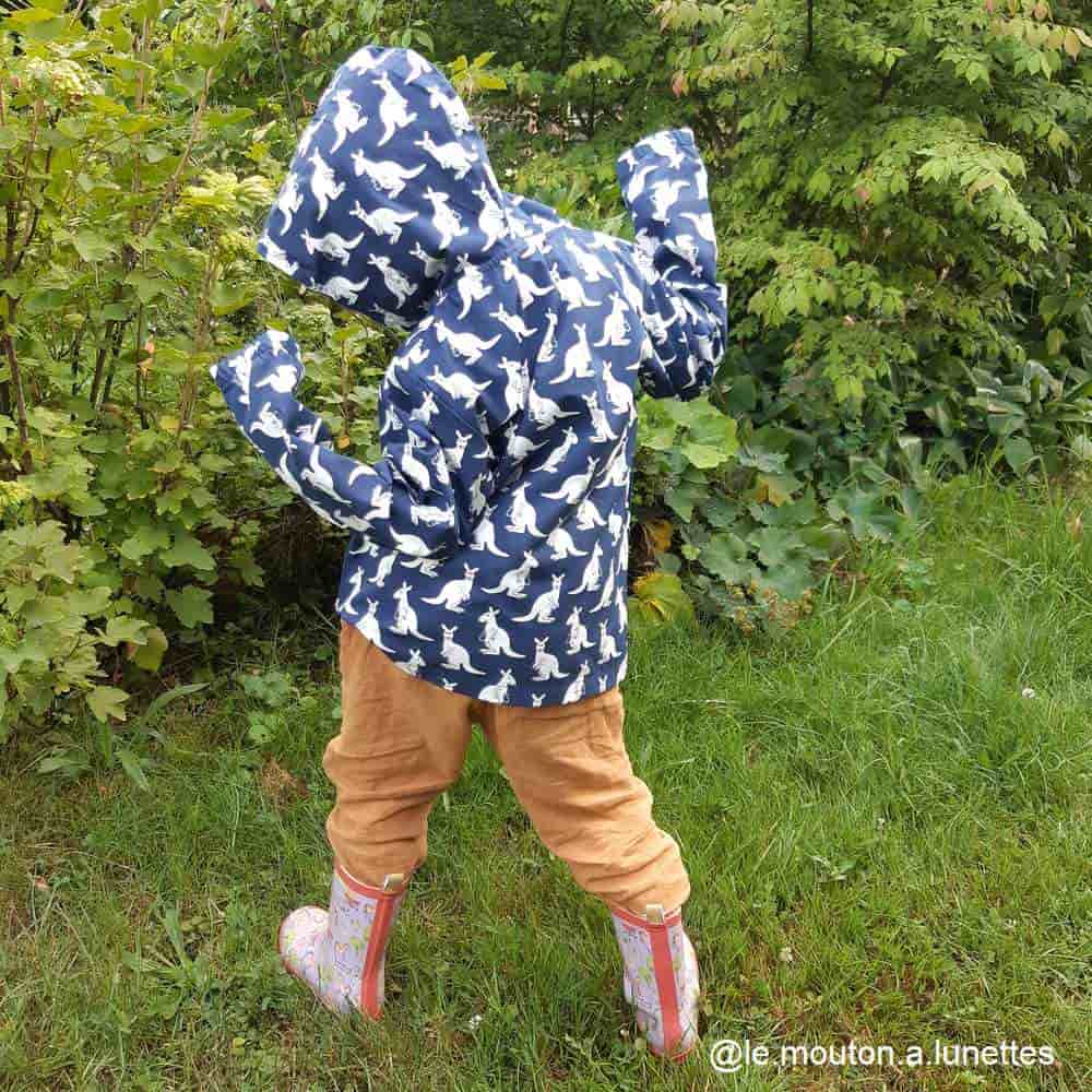 Veste de pluie enfant imperméable laminée en coton bio certifié