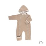 combinaison pilote bébé laine polaire fermeture éclair zip mérinos bio popolini iobio beige sable