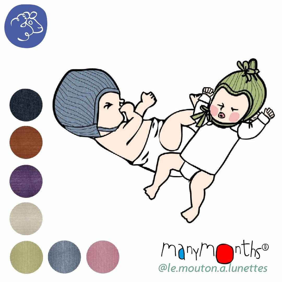 Bonnet naissance bébé gris & multicolore - Un grand marché