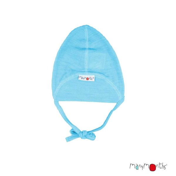 bonnet bébé laine mérinos 4 saisons Manymonths bleu aqua