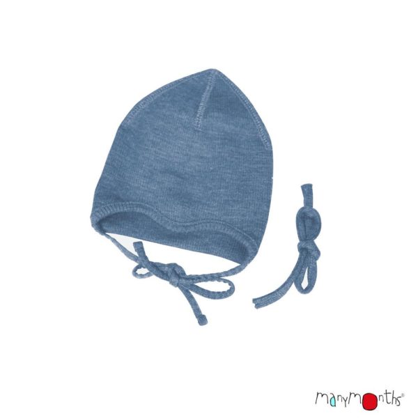 ManyMonth bonnet bebe evolutif laine merinos bleu babycap blueMist