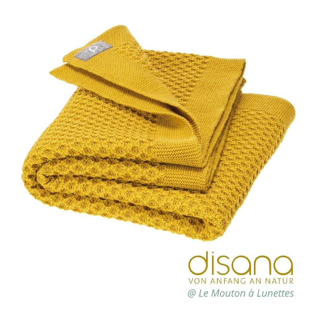 Couverture nid d'abeille pour bébé Disana, laine tricotée – Warmth