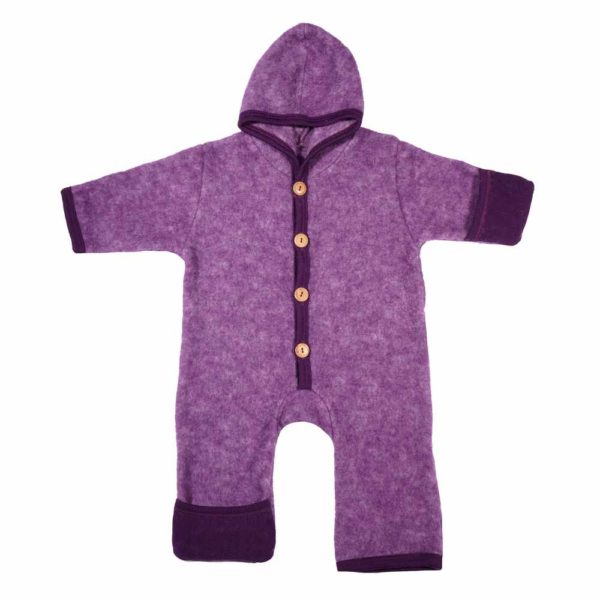 combinaison pilote bébé en laine polaire cosilana violet lila