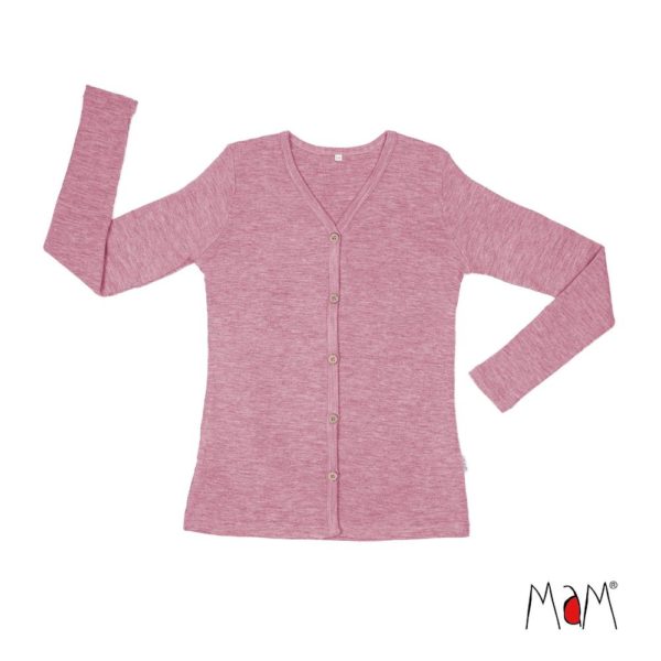 Cardigan MaM pour femme en laine mérinos avec boutons coco – Image 14