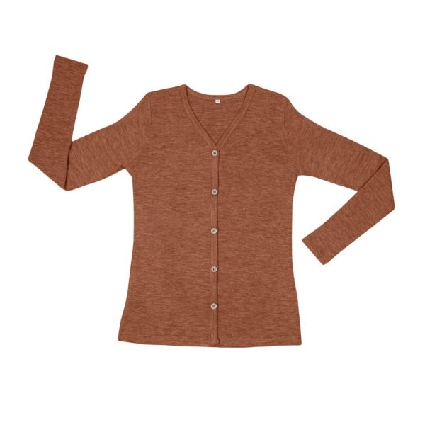 MaM gilt femme cardigan laine merinos terre cuite pottersClay