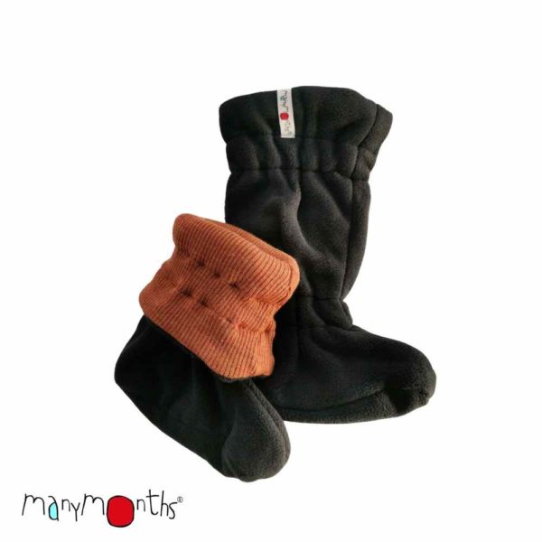 Chaussons de portage Winter booties ManyMonths foggy potter