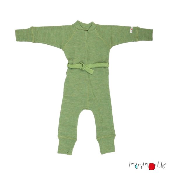 ManyMonths combinaison enfant laine merinos OnePieceSuit vert Jade green