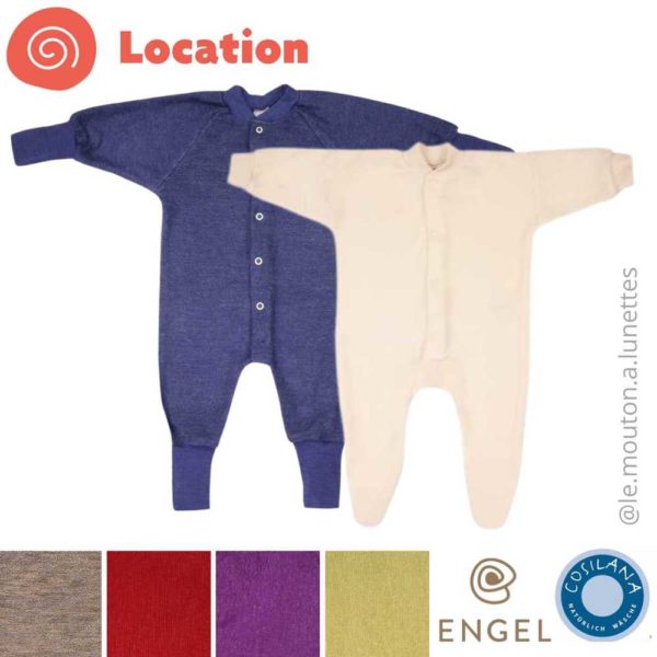 location pyjama cosilana bébé en éponge de laine mérinos bio Le mouton à lunettes