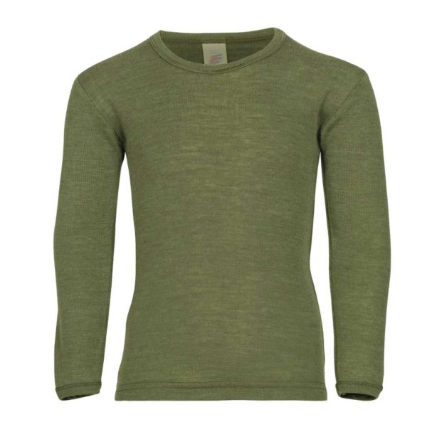 t-shirt Engel olive merinos tricot laine et soie enfant
