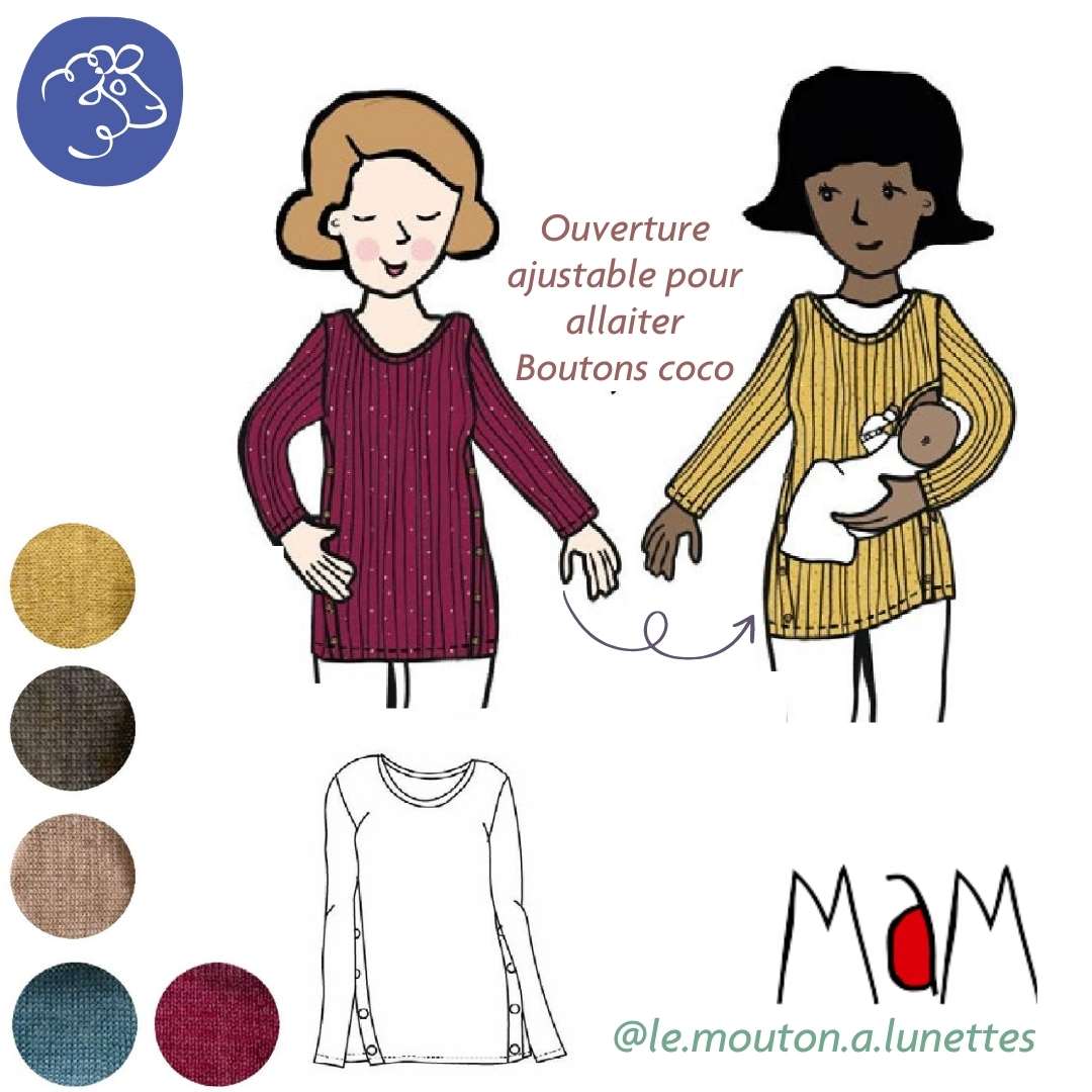 Sweat en laine mérinos pour grossesse et allaitement - MaM