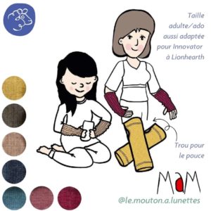 Long fingerless mittens Mitaines femmes en laine mérinos maM