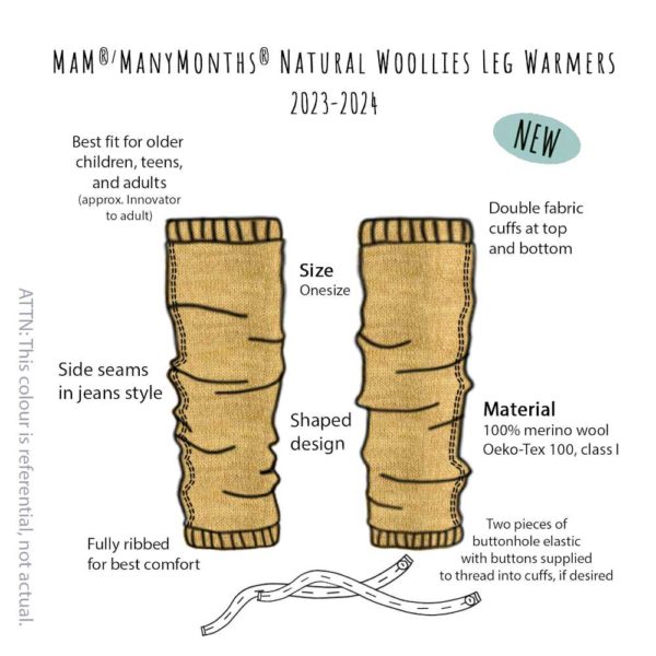 MaM Natural Woollies 2023 2024 jambieres guetres Leg warmers jaune