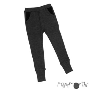 pantalon jogger enfant mixte Manymonths pantalon jogging laine mérinos noir