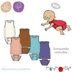body débardeur bébé évolutif chanvre coton bio ManyMonths ECO Hempies mixte