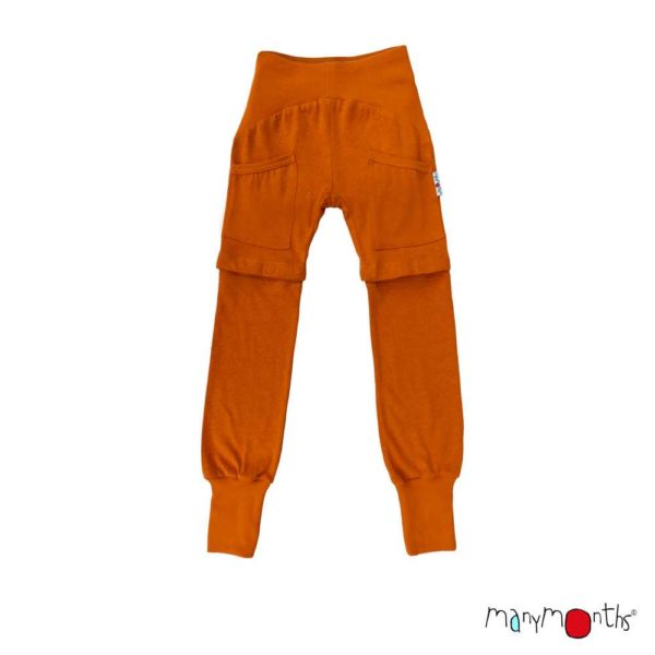 pantalon short yoga enfant chanvre coton bio ManyMonths ECO Hempies mixte ocre hawaiian sunset
