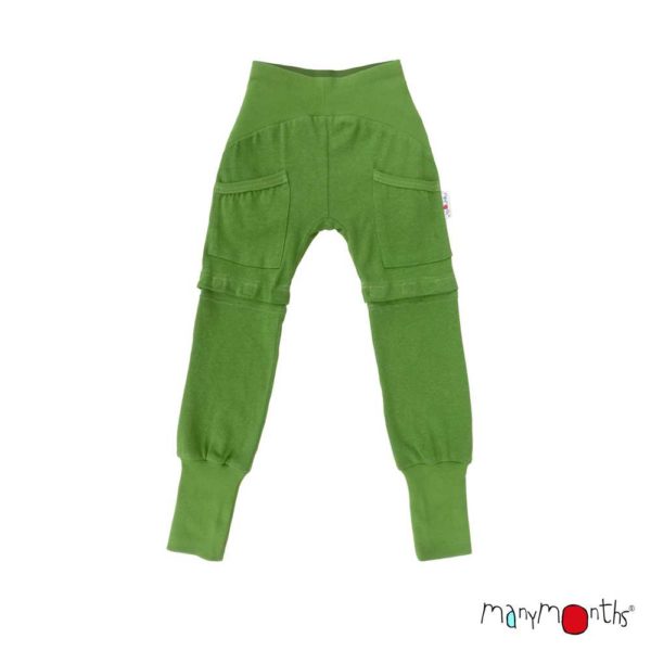 pantalon short yoga enfant chanvre coton bio ManyMonths ECO Hempies mixte vert banana palm