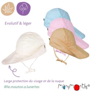 ManyMonths Summer Hat chapeau ete soleil LIGHT en chanvre et coton bio évolutif pour bébé et enfant