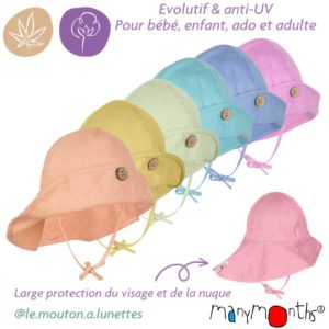 ManyMonths Summer Hat chapeau ete soleil ORIGINAL en chanvre et coton bio évolutif pour bébé et enfant